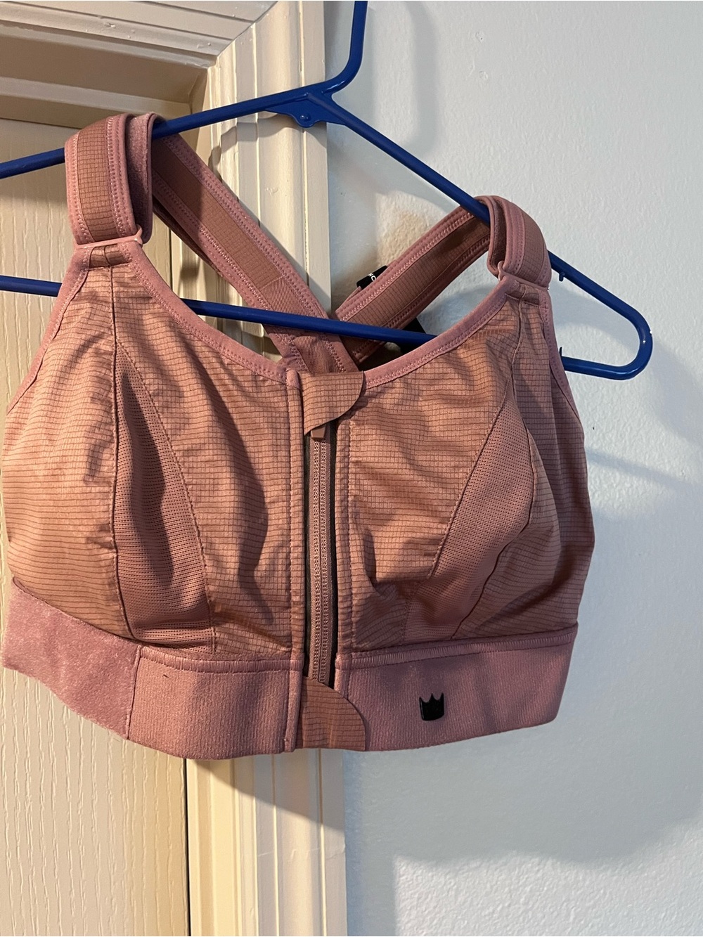 SHEFIT Mauve Pink Front-Zip High Support Sports Bra size S/M (not clear)